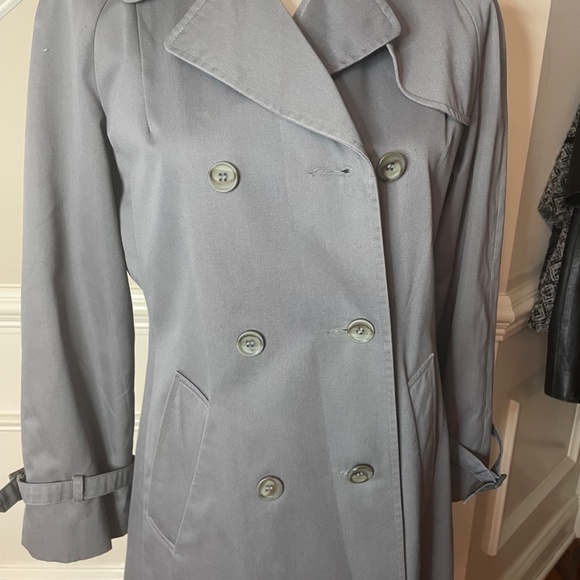 Vintage Dannimac Double-breasted Raincoat Trench Style Grey /Gray  Small VGC - Picture 1 of 11
